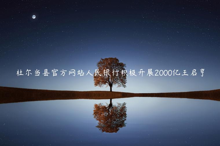 杜尔当县官方网站人民银行积极开展2000亿王启亨